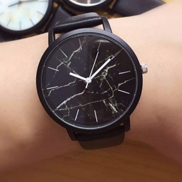 NEW Marble Unisex Leather Strap Watch - Picture 6 of 8
